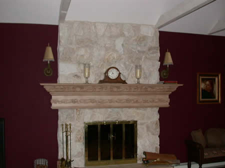 Custom mantle shelf.