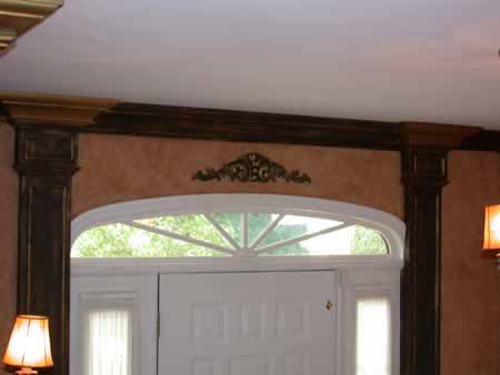 Over glazed fresco walls and distressed mouldings. Fort Salonga, NY.