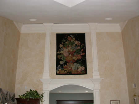 Fresco wall finish, mouldings.