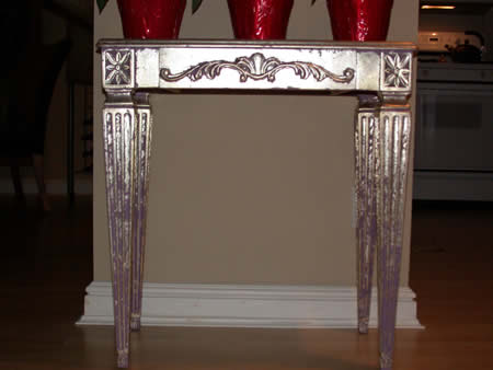 Silver leaf table.