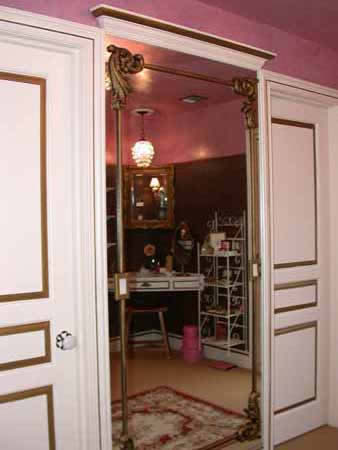 Dutch metal gold compo moulding applied to mirror.  Muttontown, NY